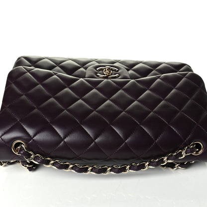 Chanel Lambskin Quilted Jumbo Double Flap Purple 7 of 9