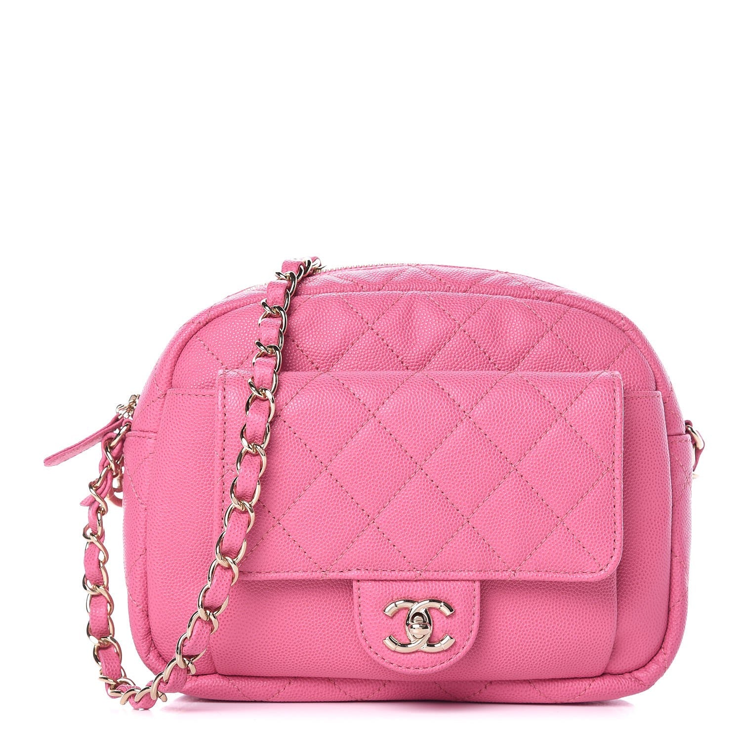 Chanel Caviar Quilted CC Day Camera Case Pink 1 of 9