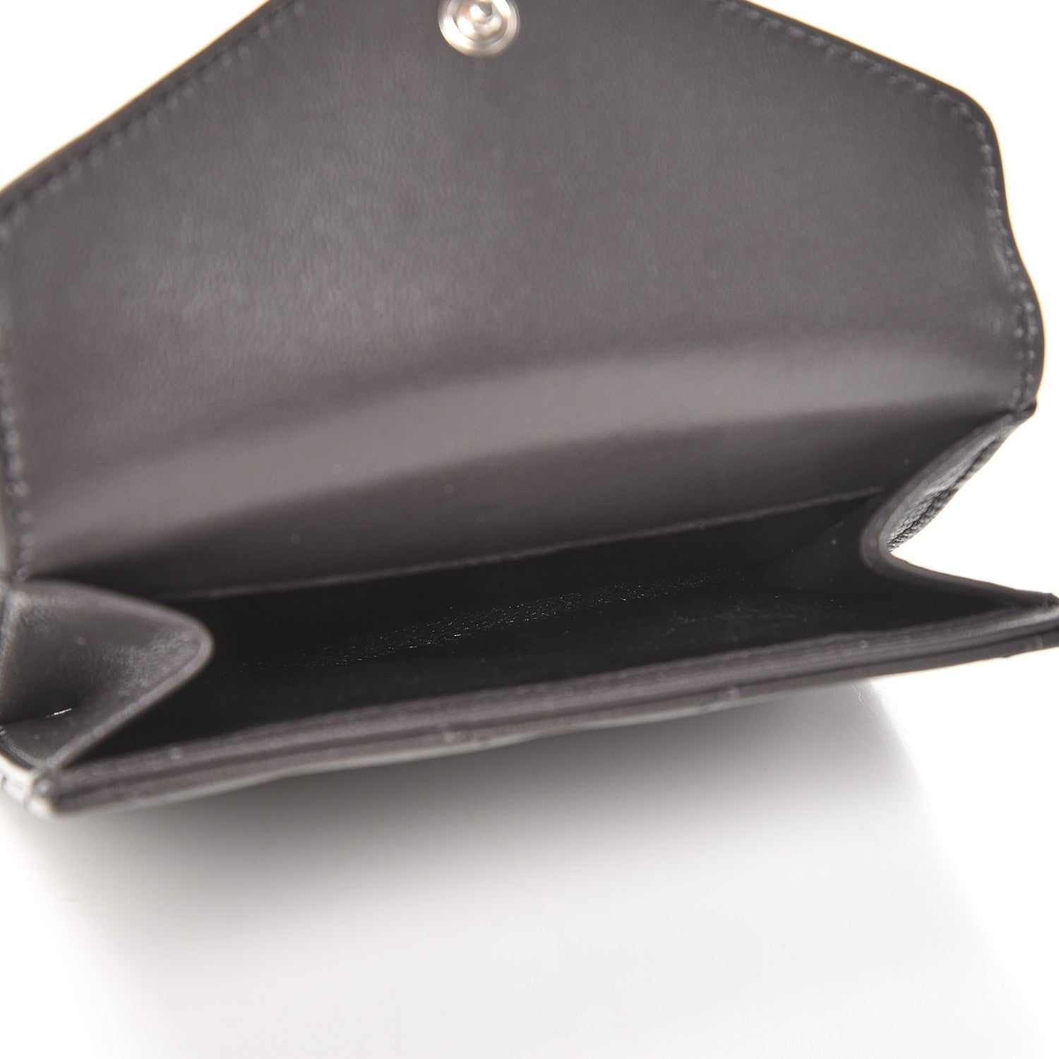 Saint Laurent Lambskin Y Quilted Monogram Compact Loulou Wallet Asphalt 5 of 8