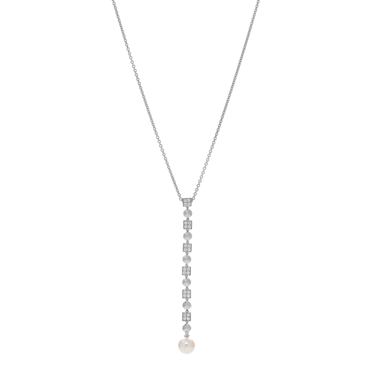 18K White Gold Diamond Pearl Lucea Necklace