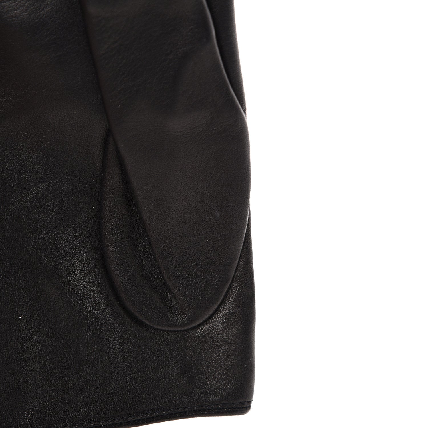 Gucci Metallic Nappa Donna Fingerless Gloves 8.5 Black 5 of 5