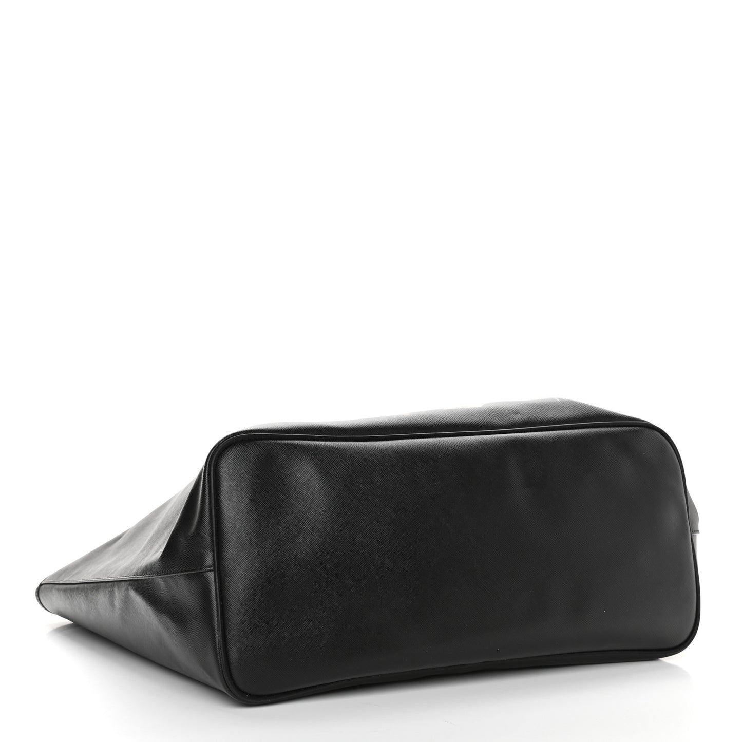Textured Coated Canvas Bambi Print Large Antigona Tote Black