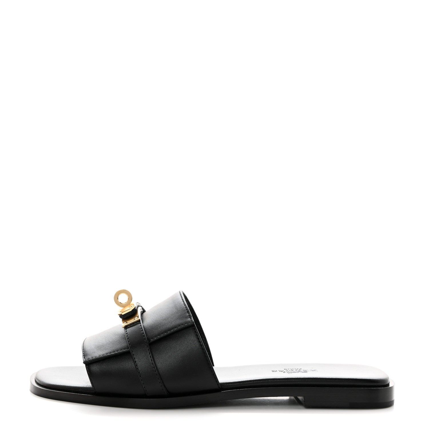 Hermes Calfskin Giulia Sandals 36 Black 1 of 9