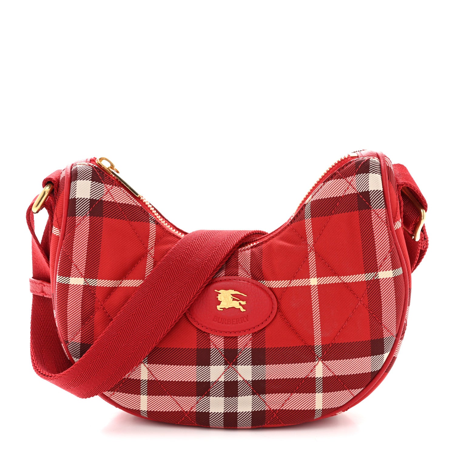 Burberry Nylon Horseshoe Crossbody Bag Crayon Red 1 of 9