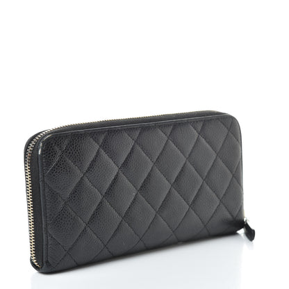 Chanel Caviar Quilted Large Gusset Zip Around Wallet Black 3 of 16