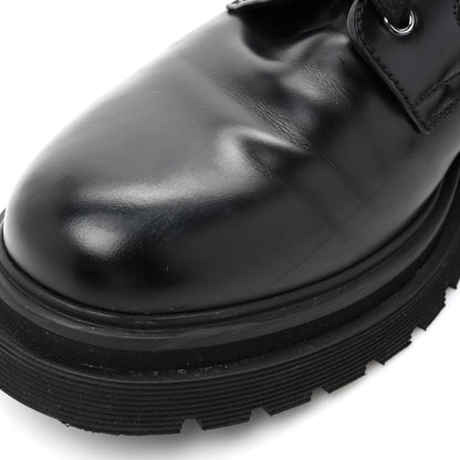Prada Spazzolato Rois Re-Nylon Metal Triangle Logo Mens 40mm Combat Boots 9.5 Black 11 of 13