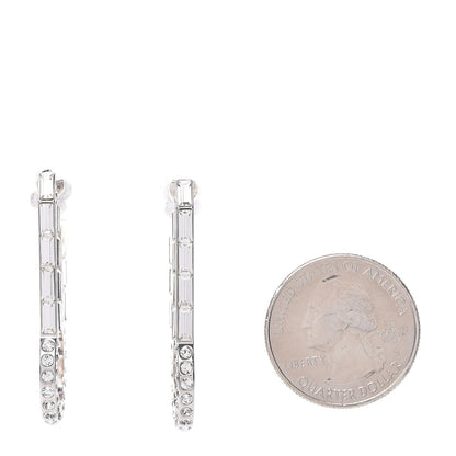 Louis Vuitton Crystal Baguette Earrings Silver 2 of 5