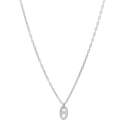 Hermes 18K White Gold Diamond New Farandole Pendant Necklace ST 1 of 3