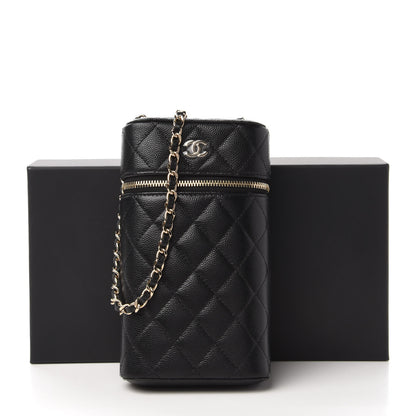 Chanel Caviar Quilted Phone Holder With Chain Black 12 of 12