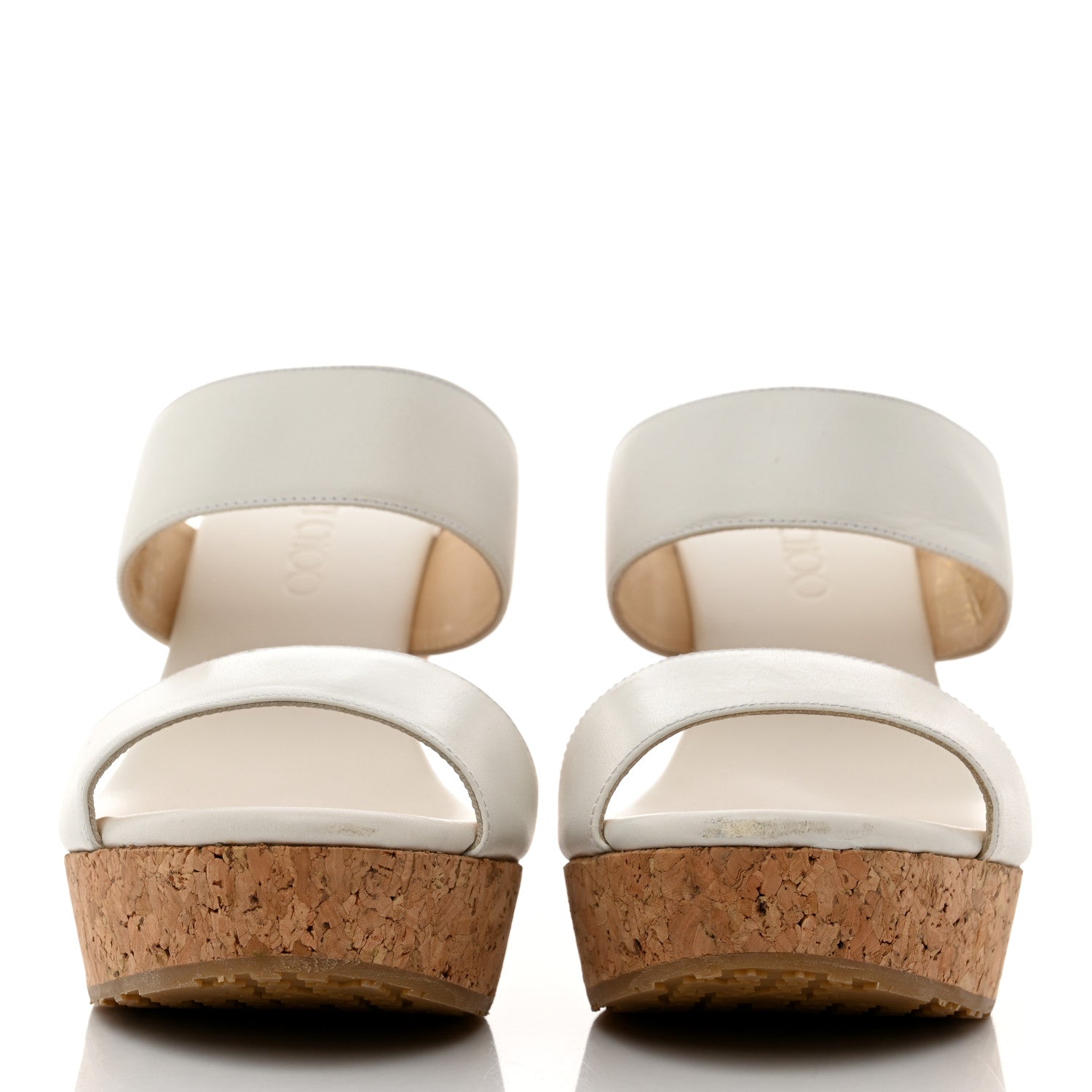 Jimmy Choo Suede Parker Wedge Sandals 38 White 2 of 8