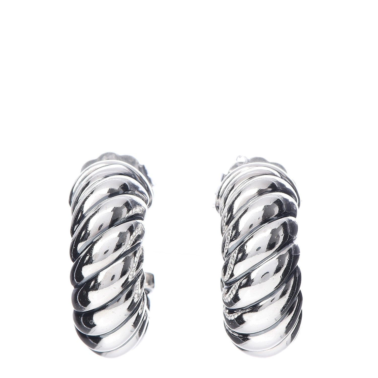 David Yurman Sterling Silver Cable Hoop Earrings 1 of 3