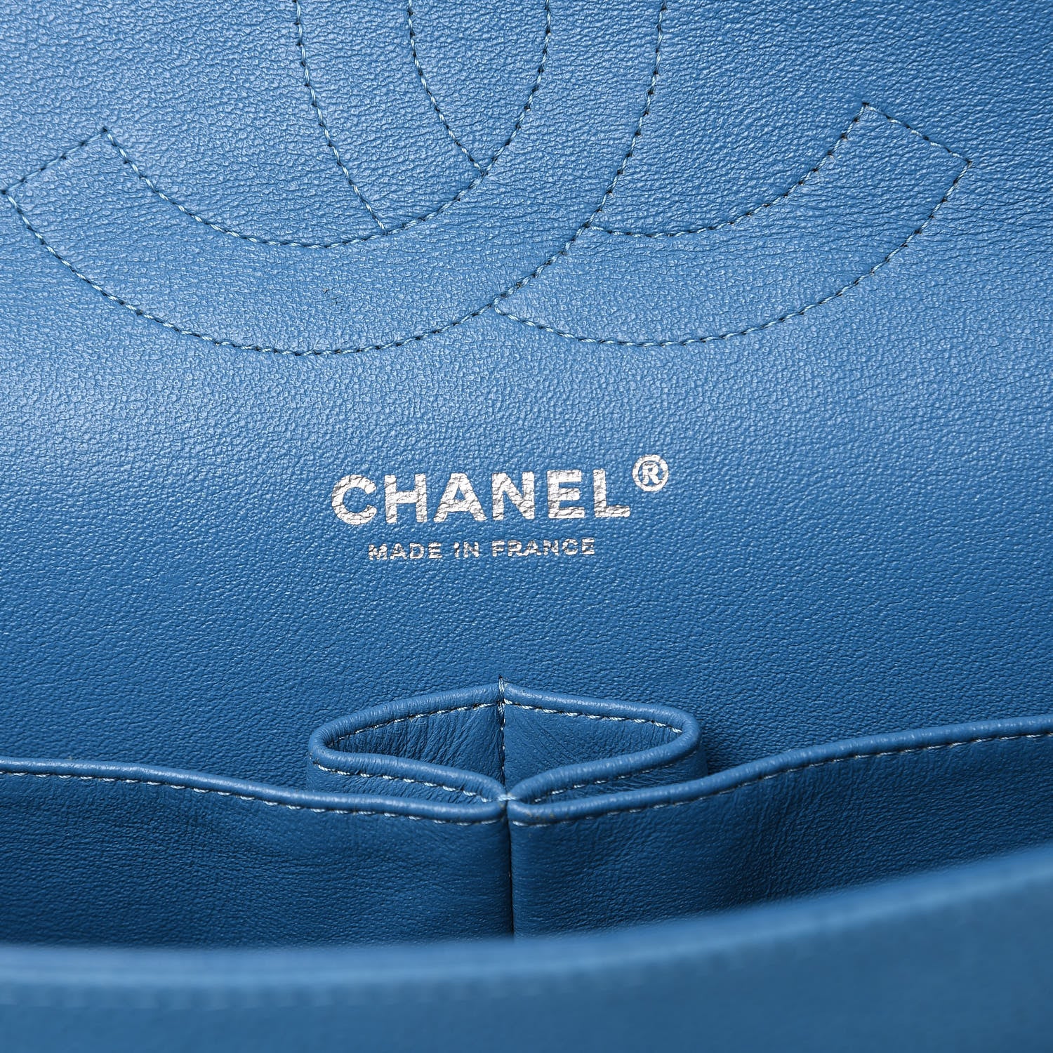 Chanel Iridescent Caviar Quilted Jumbo Double Flap Blue 6 of 13