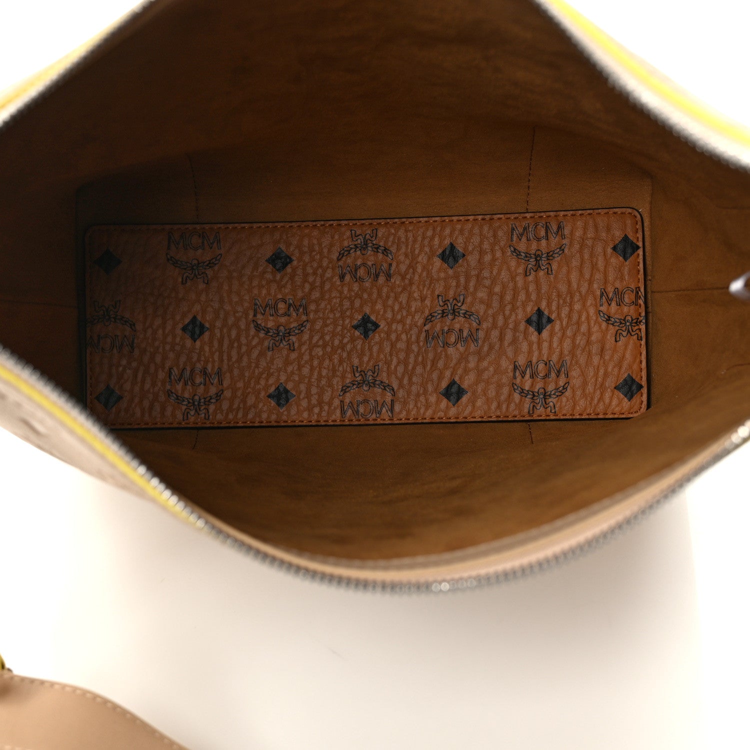 MCM Calfskin Ottomar Monogram Medium Klara Hobo Beige 6 of 9