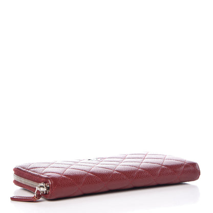 Chanel Caviar Quilted Large Gusset Zip Around Wallet Red 4 of 11
