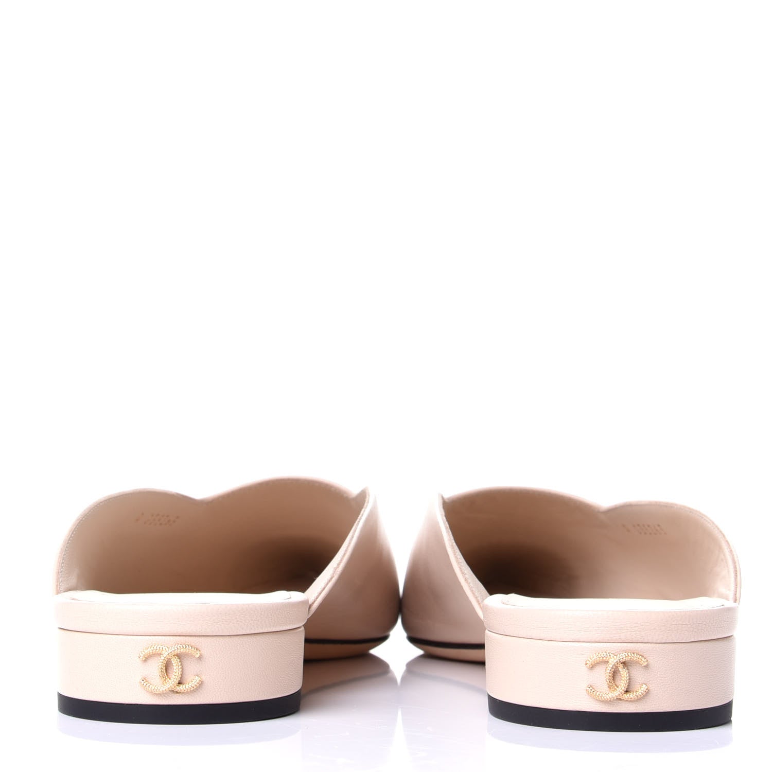 Chanel Lambskin Satin Cap Toe CC Mules 39 Pink Black 6 of 10