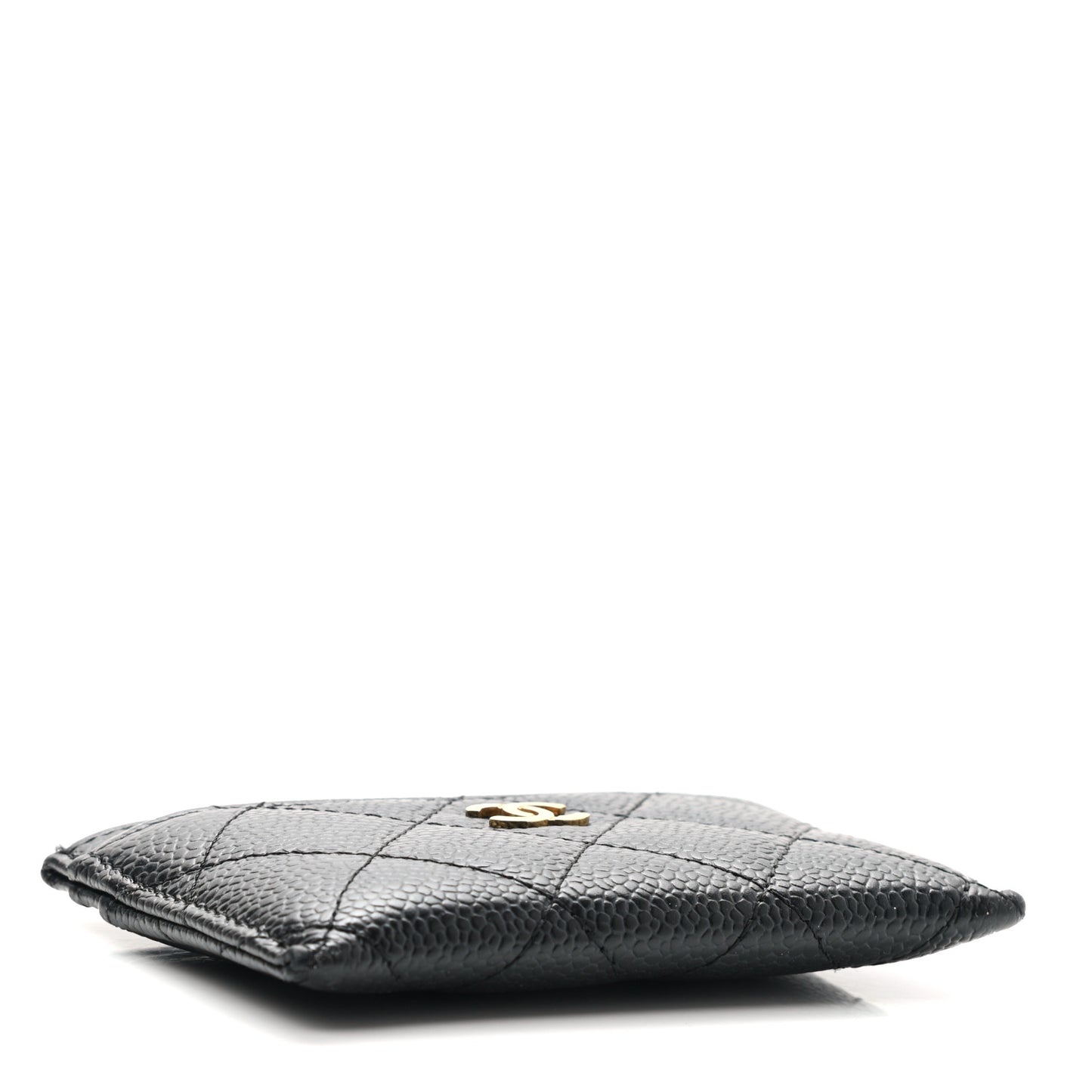 Caviar Quilted Card Holder Black