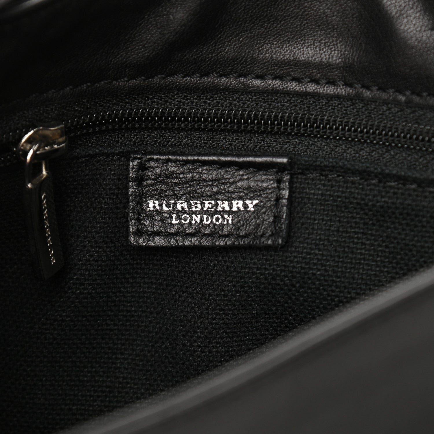 Burberry Grainy Calfskin Haymarket Check Horn Toggle Shoulder Bag Black 5 of 8