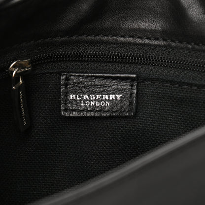 Burberry Grainy Calfskin Haymarket Check Horn Toggle Shoulder Bag Black 5 of 8