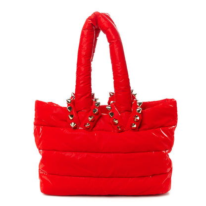 Christian Louboutin Nylon Padded Gloss Large Cabamoon Tote Red 1 of 9
