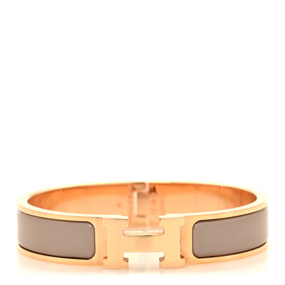 Hermes Enamel Narrow Clic Clac H Bracelet PM Marron Glace 1 of 5