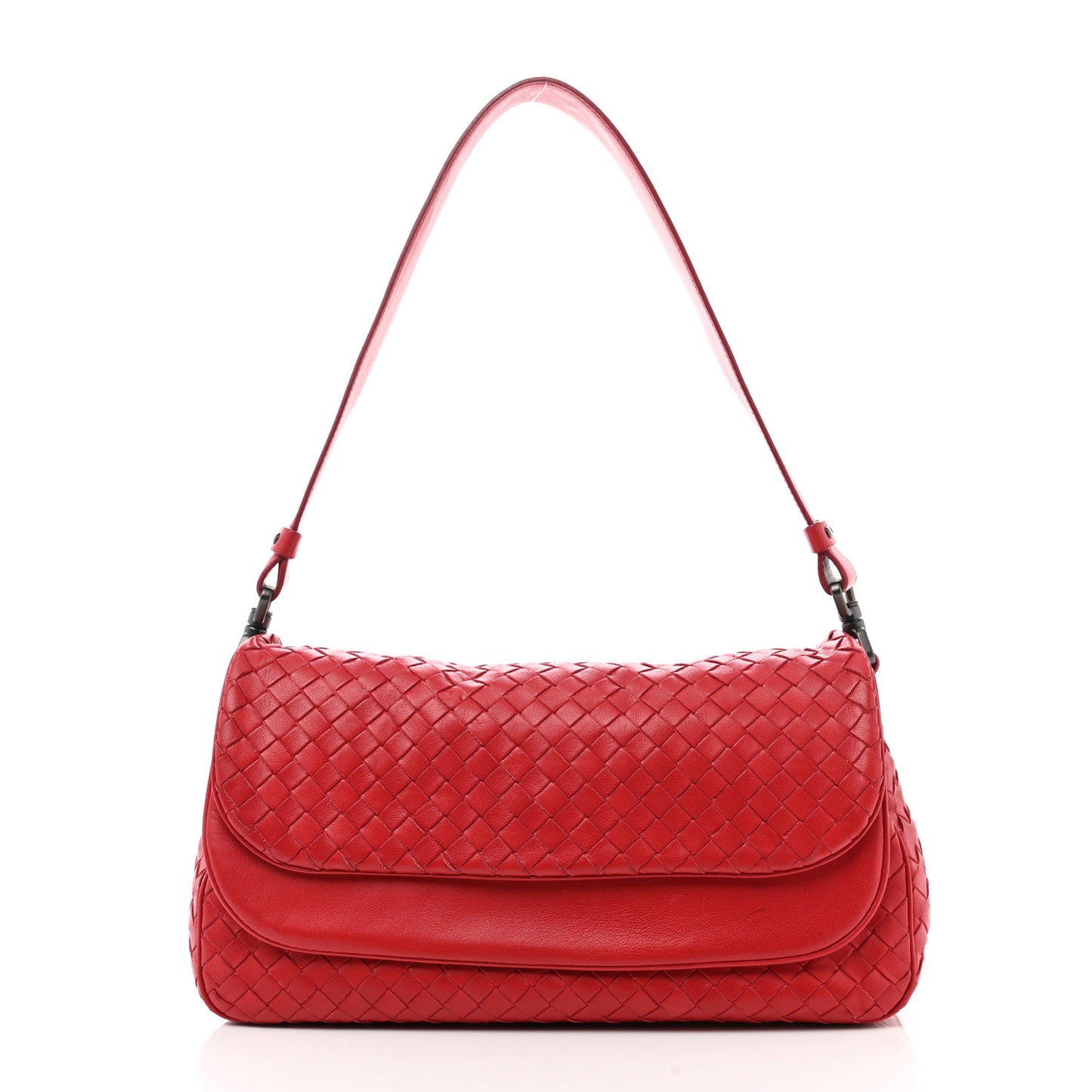 Nappa Intrecciato Shoulder Bag Red