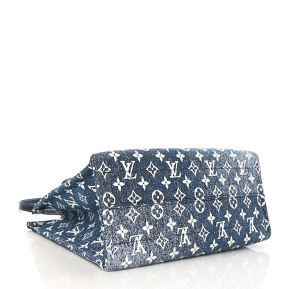 Louis Vuitton Monogram Jacquard Denim Onthego MM Bleu 4 of 6