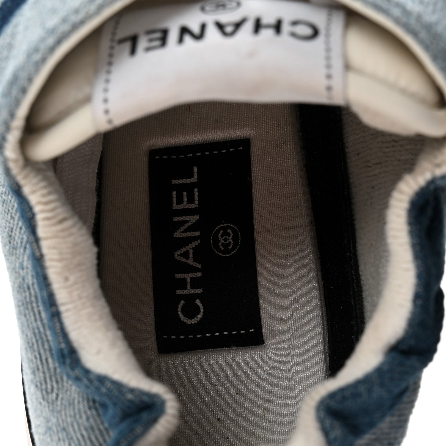Chanel Denim Suede Calfskin Mens CC Sneakers 45 Dark Blue 7 of 8