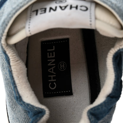 Chanel Denim Suede Calfskin Mens CC Sneakers 45 Dark Blue 7 of 8