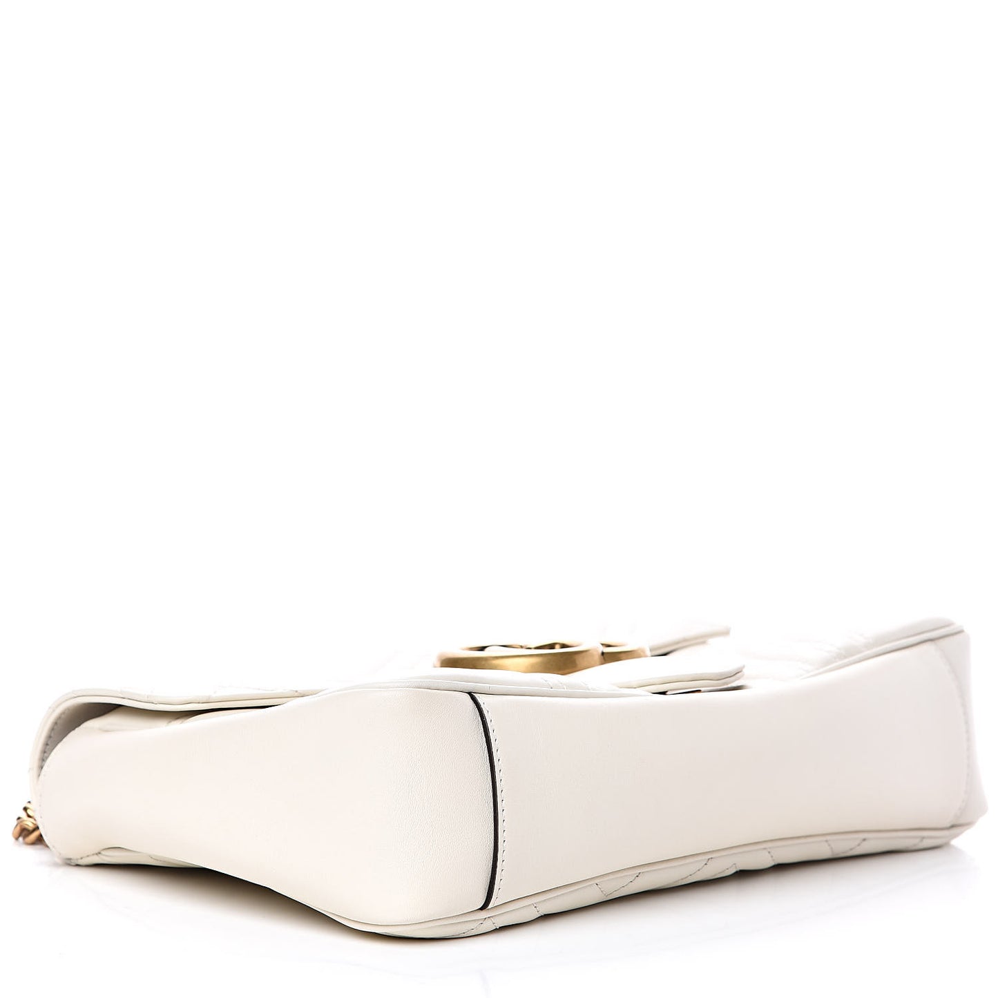 Calfskin Matelasse Medium GG Marmont Shoulder Bag White