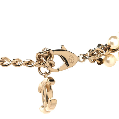 Chanel Pearl Lambskin CC Camellia Multi Strand Necklace Black Gold 4 of 5