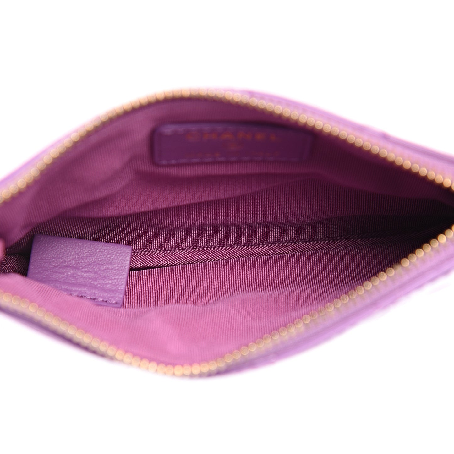 Patent Quilted Small Cosmetic Case Purple
