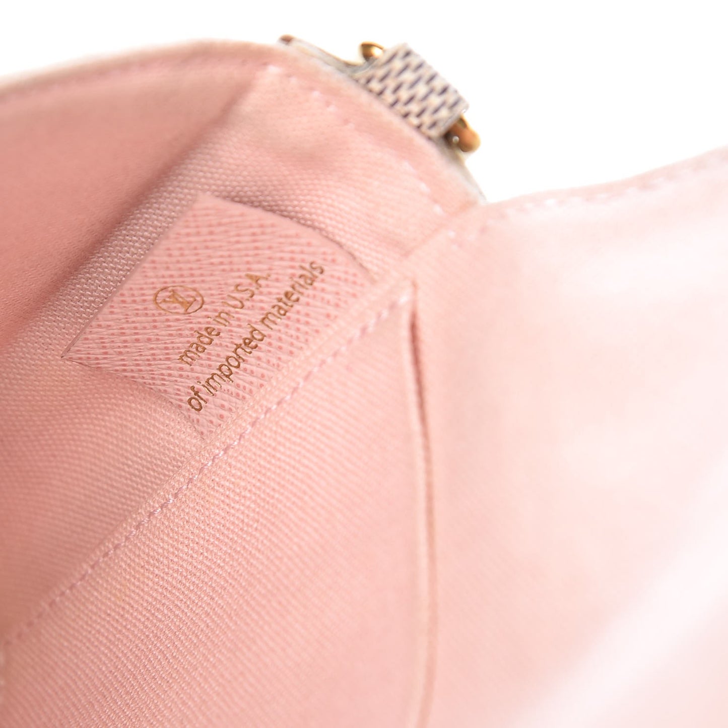Damier Azur Pochette Felicie Chain Wallet Rose Ballerine