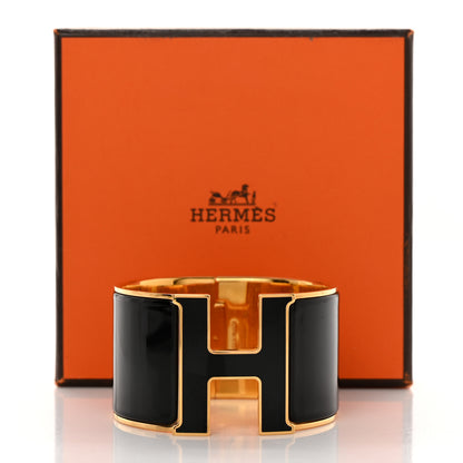 Hermes Enamel Extra Wide Clic Clac H Bracelet PM Black 5 of 5