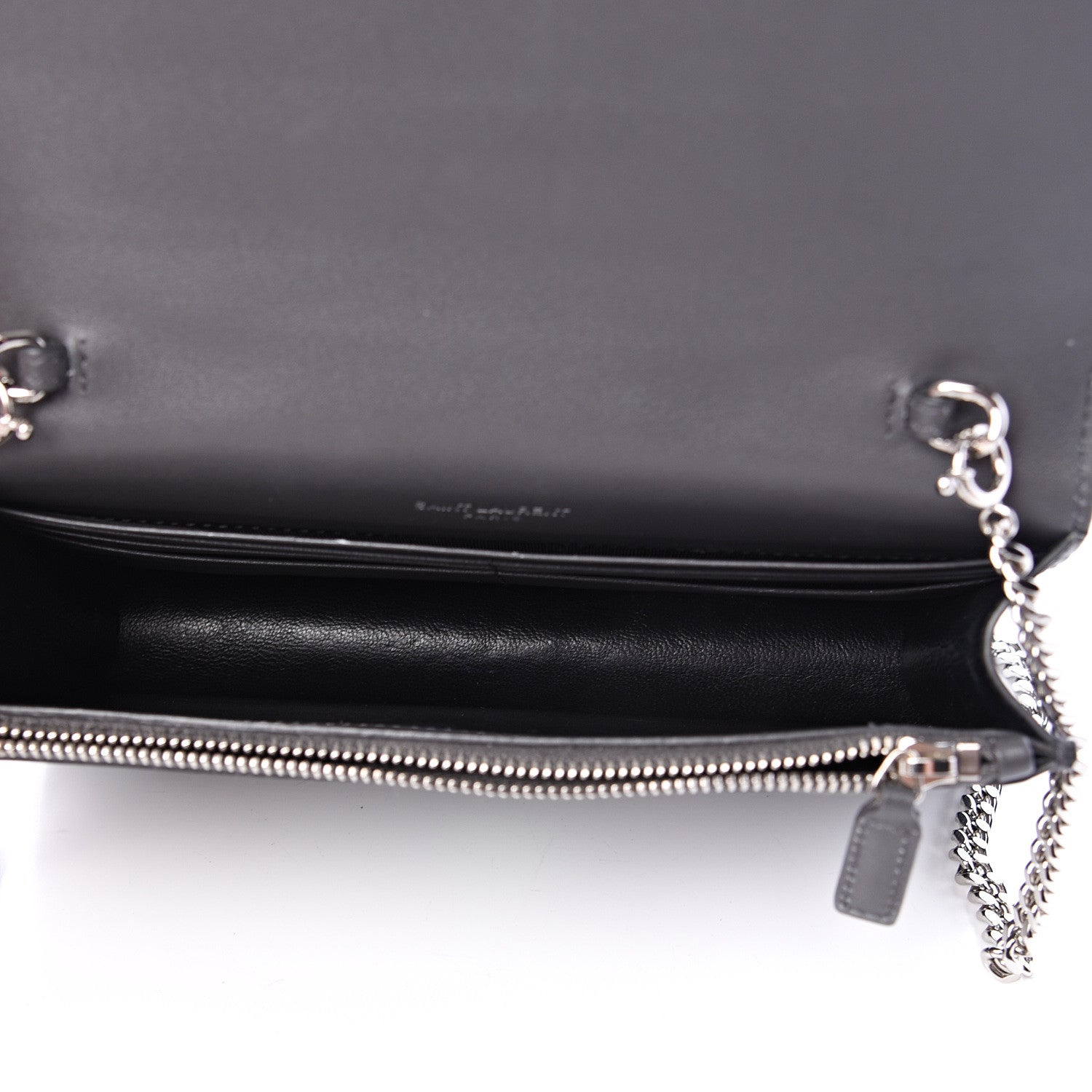 Saint Laurent Smooth Calfskin Classic Monogram Kate Tassel Chain Wallet Grey 4 of 11