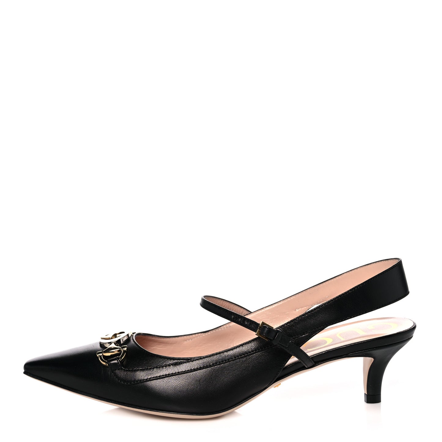 Malaga Kid Zumi Low Heel Slingback Pumps 38.5 Black
