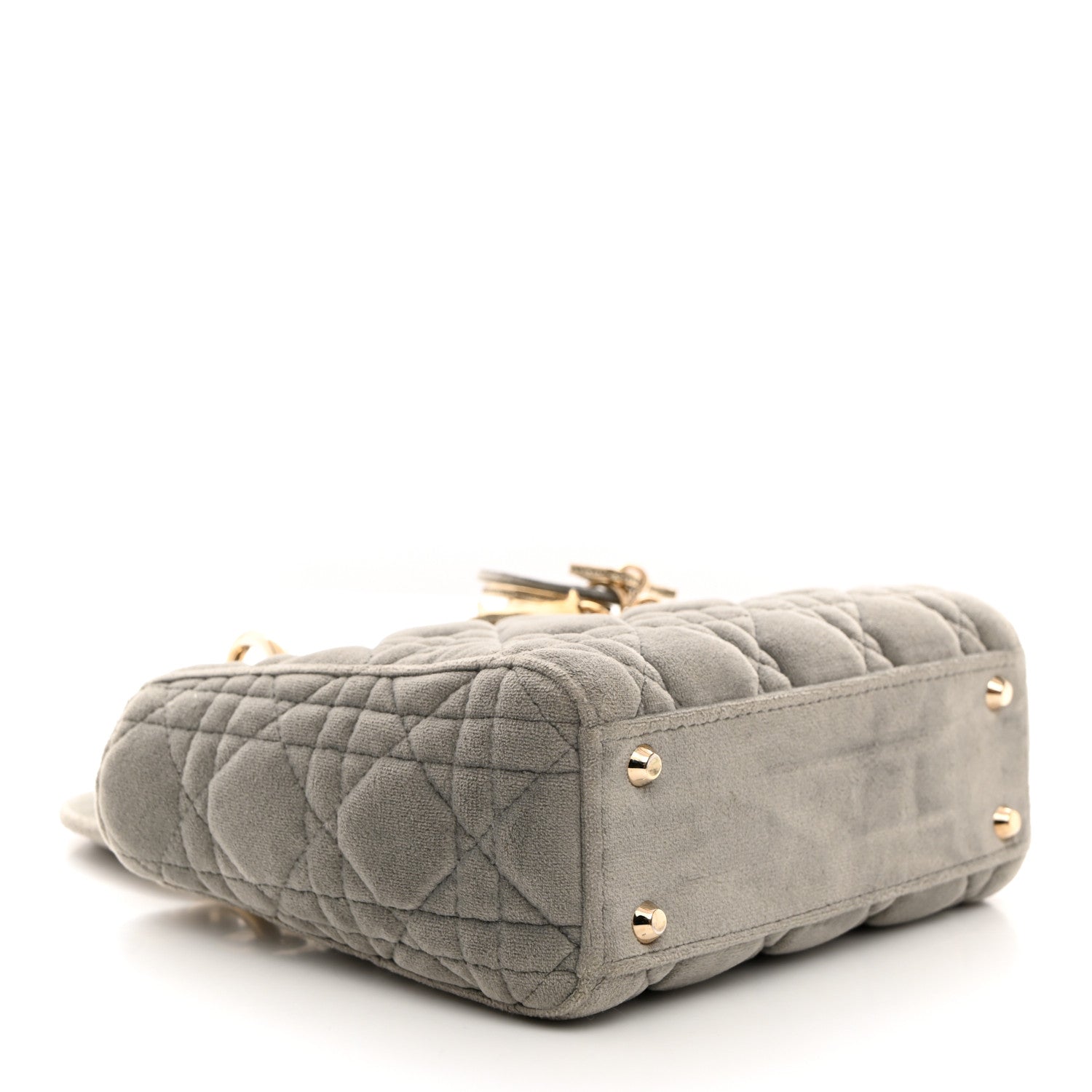 Christian Dior Velvet Mini Lady Dior Gray 4 of 11