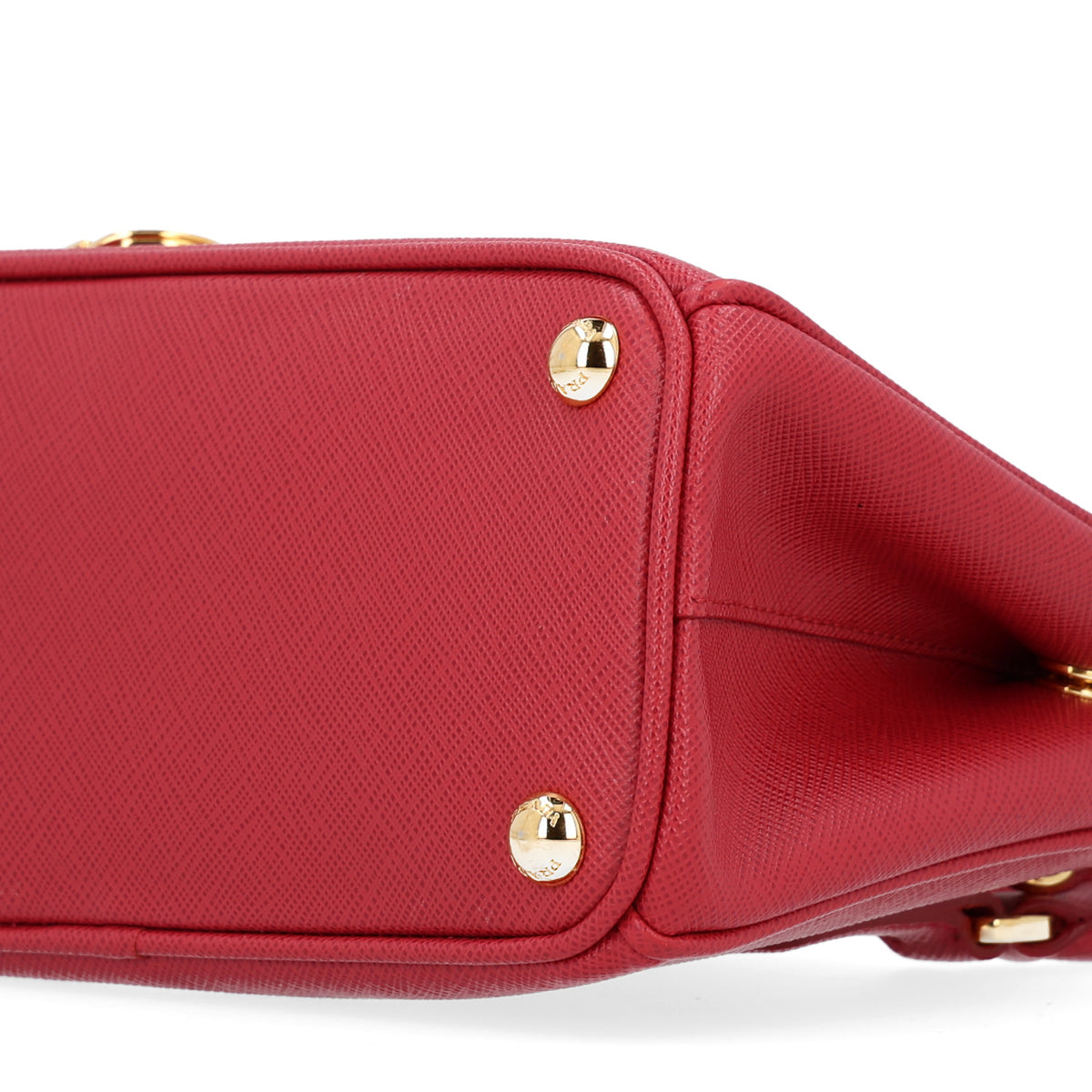 Saffiano Micro Galleria Double Zip Tote Fuoco