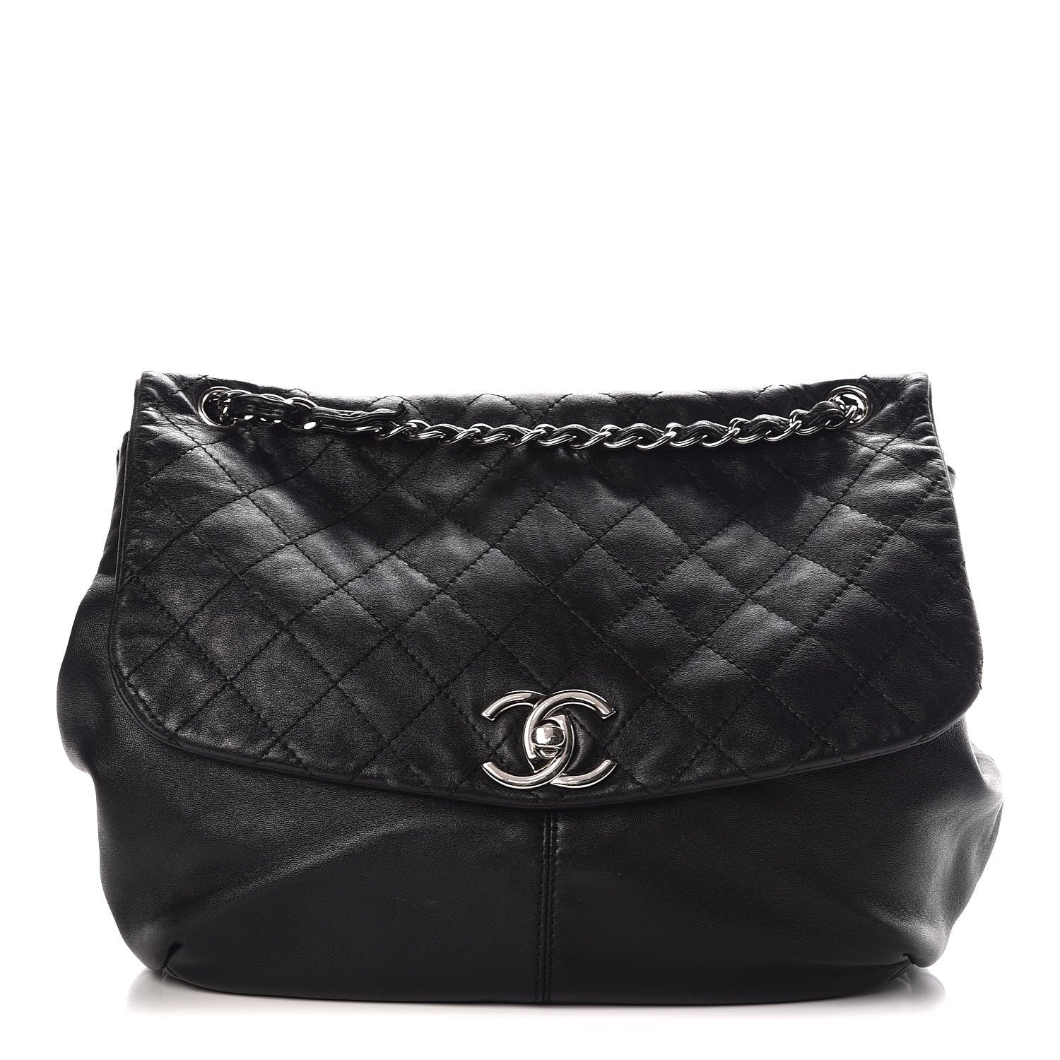 Chanel Calfskin Quilted Large Trianon Messenger Flap Black 1 of 8