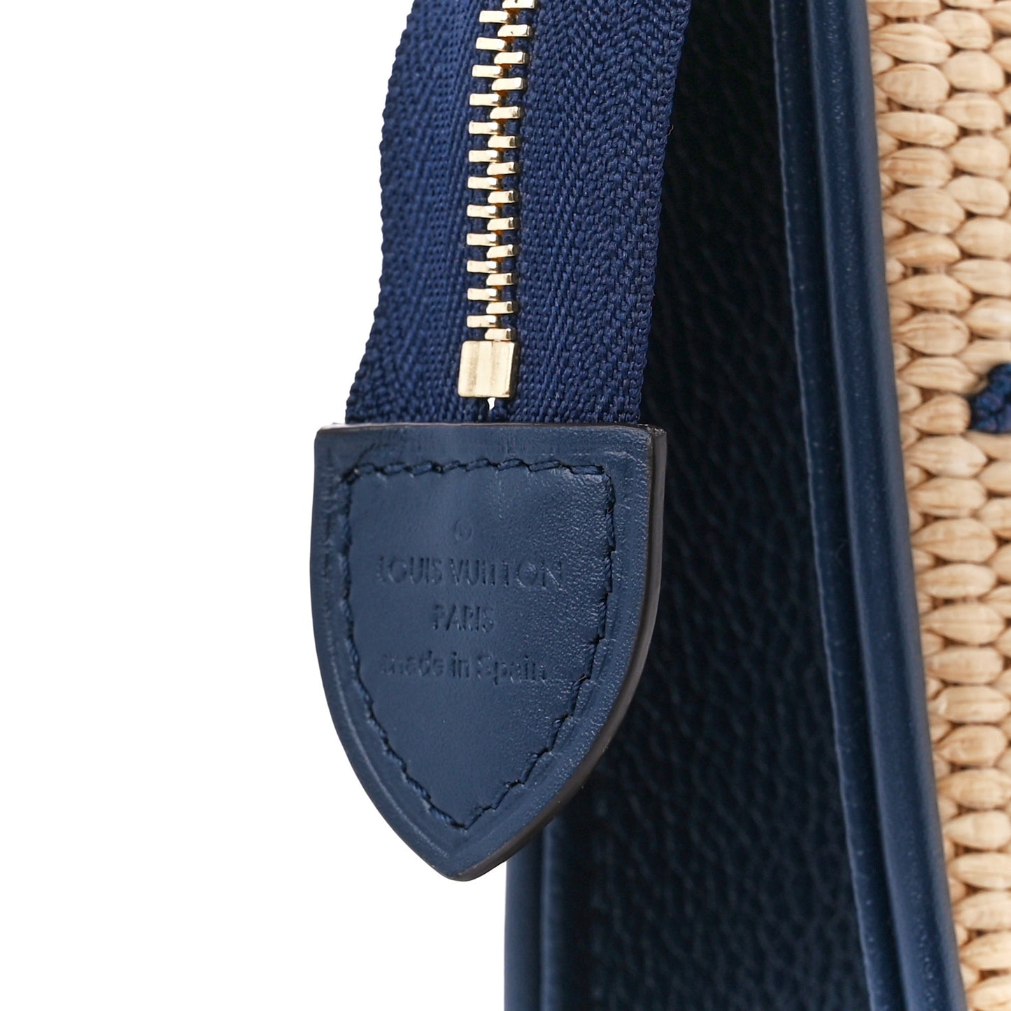 Raffia Calfskin Monogram Giant Toiletry Pouch 26 Blue