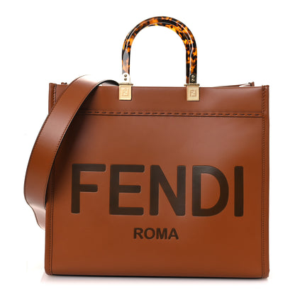Fendi Vitello King Plexiglass Medium Fendi Sunshine Shopper Tote Cuoio 1 of 11