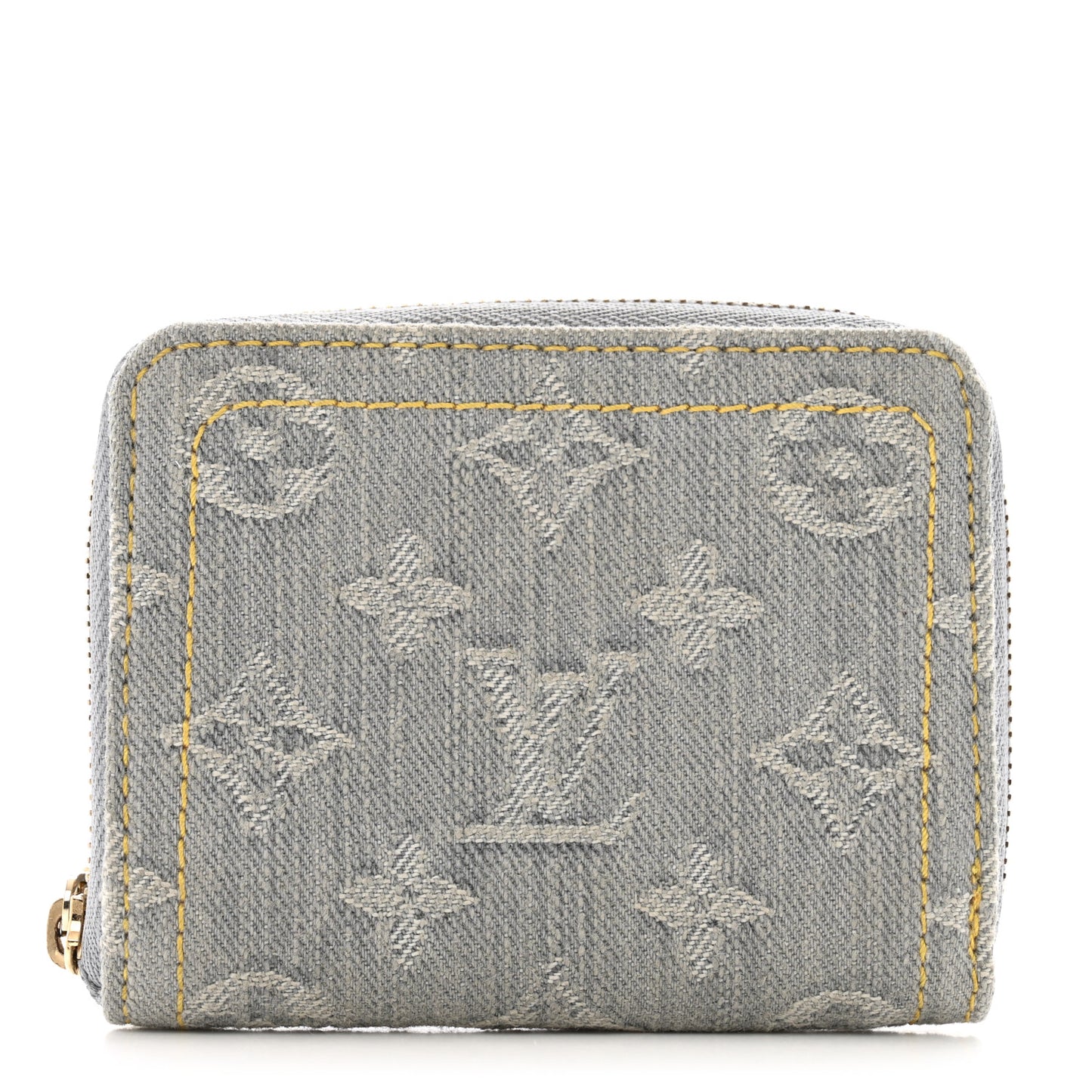 Denim Monogram Zippy Coin Purse Washed Gray