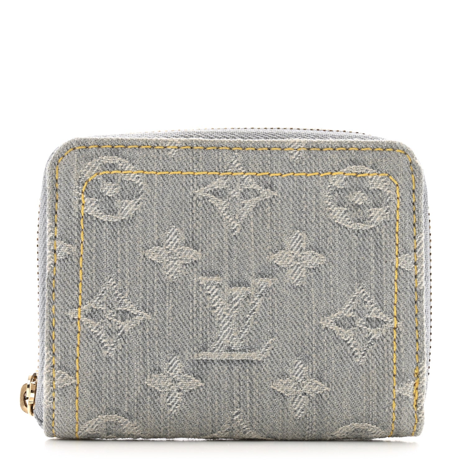 Louis Vuitton Denim Monogram Zippy Coin Purse Washed Gray 1 of 8
