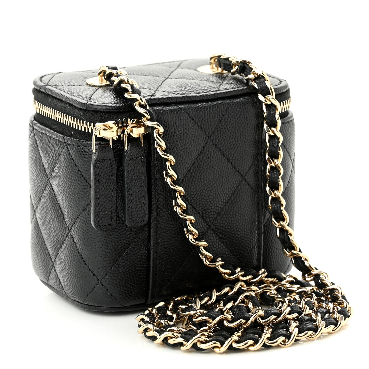 Chanel Caviar Quilted Mini Vanity Case With Chain Black 3 of 10