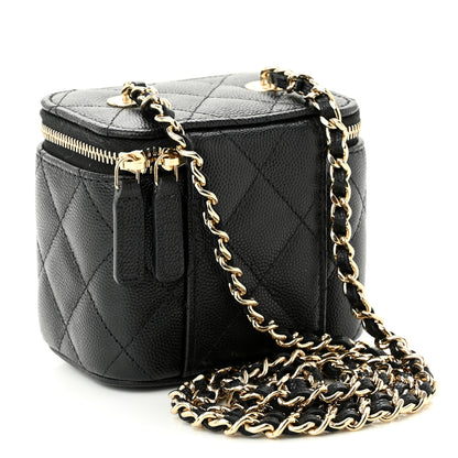 Chanel Caviar Quilted Mini Vanity Case With Chain Black 3 of 10