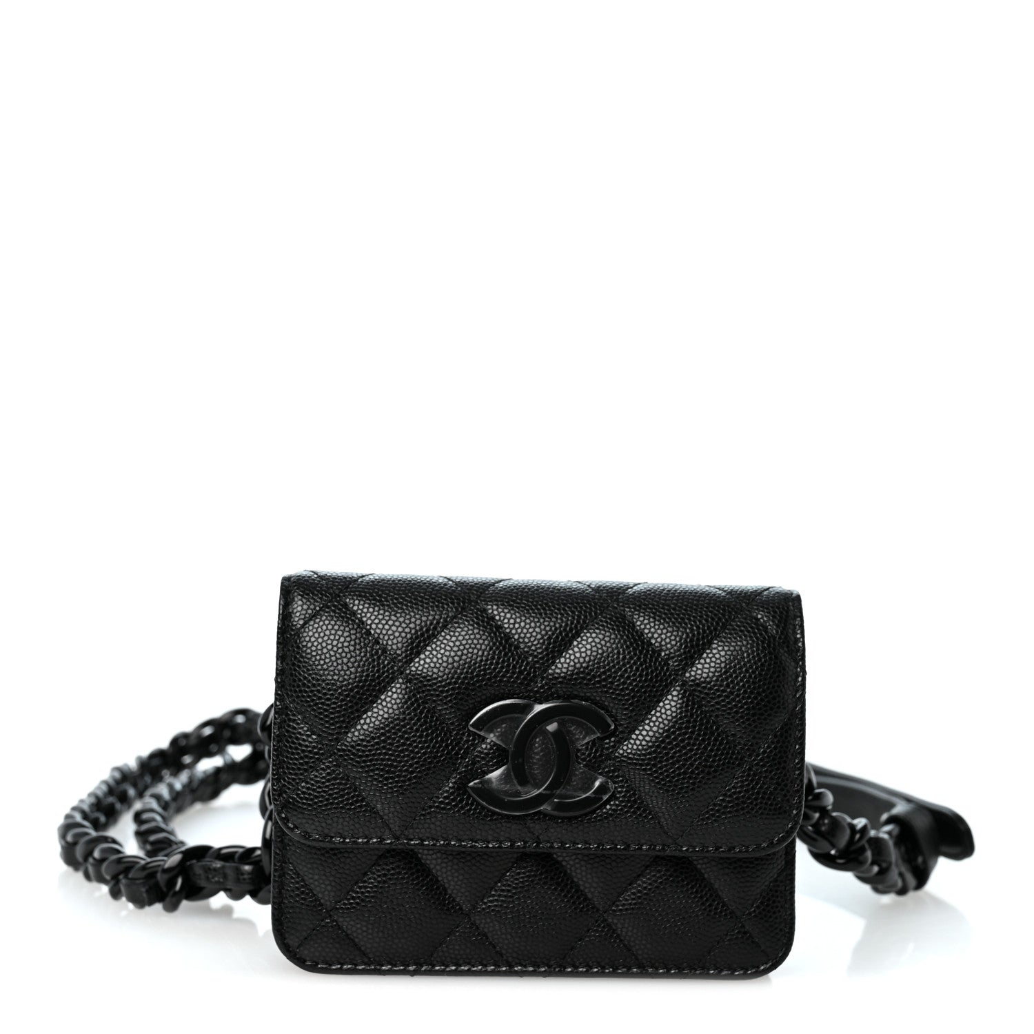 Chanel Caviar Quilted My Everything Belt Flap Card Holder Black 1 of 10