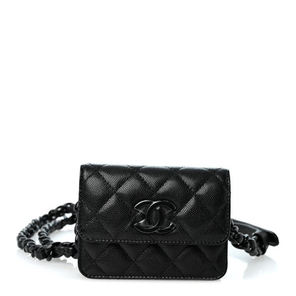 Chanel Caviar Quilted My Everything Belt Flap Card Holder Black 1 of 10