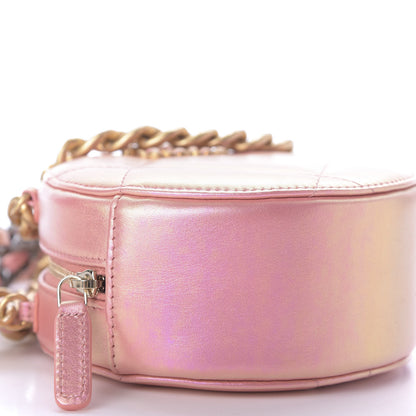 Chanel Iridescent Calfskin Quilted 19 Round Clutch With Chain Pink 6 of 10
