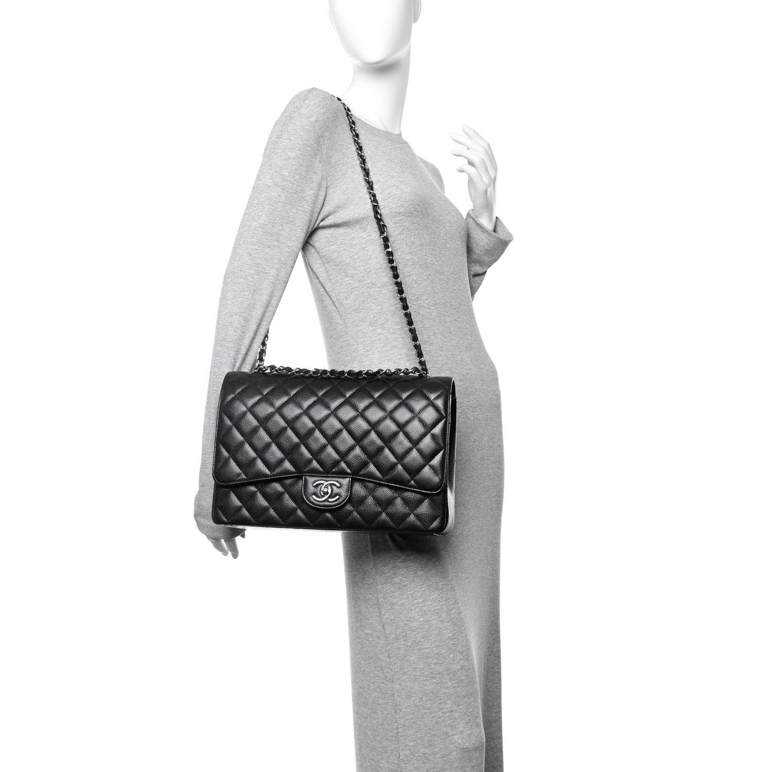 Chanel Caviar Quilted Maxi Double Flap Black 2 of 14