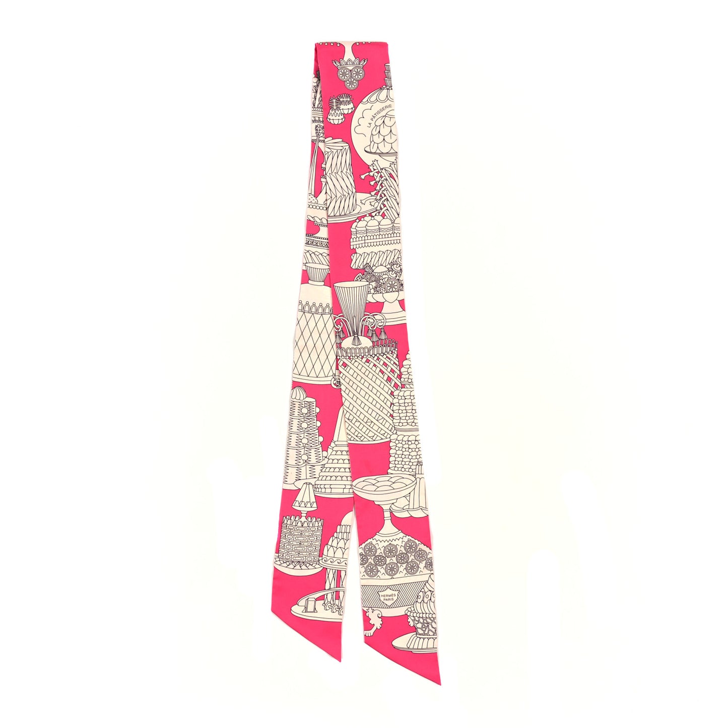 Silk La Patisserie Francaise Maxi Twilly Slim Fuchsia Creme