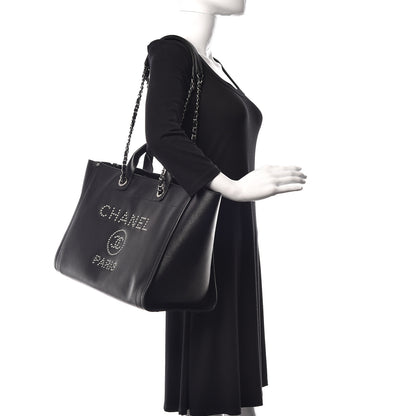 Chanel Caviar Medium Studded Deauville Tote Black 2 of 10